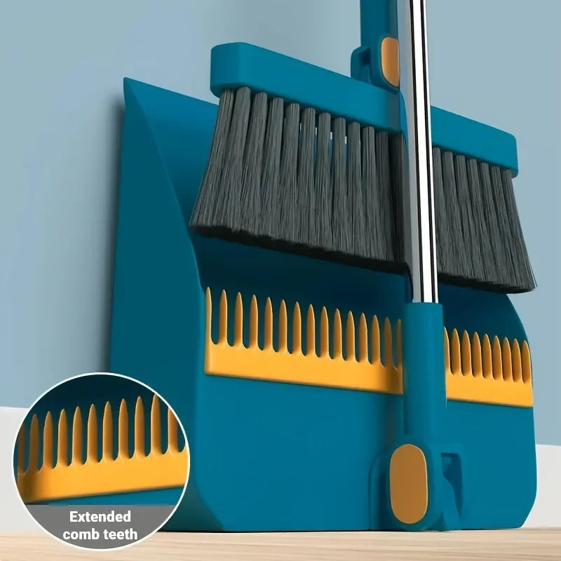 Broom and Dustpan Set with Long Handle - Household Cleaning Set