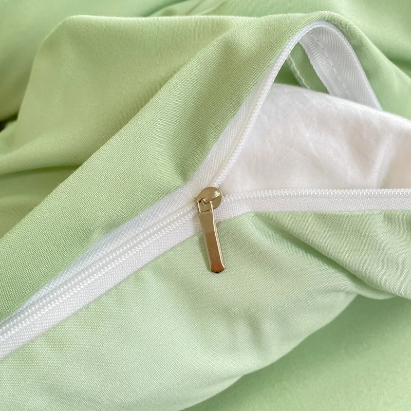 Washed Cotton Duvet Cover Set with Pillowcases - Soft Bedding Set