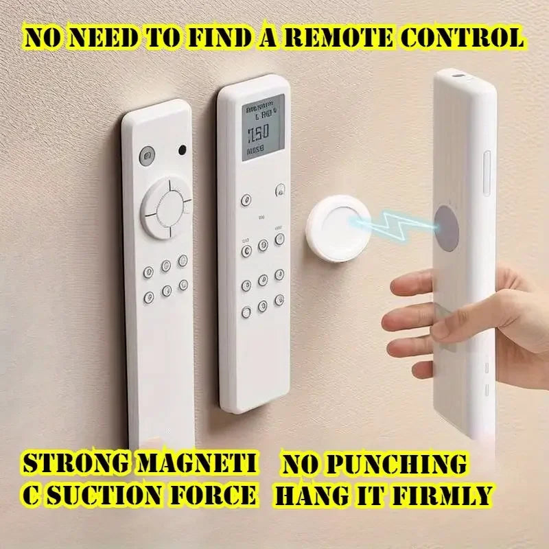 Magnetic Remote Holder Wall Mount - No Drill Remote Control Organizer