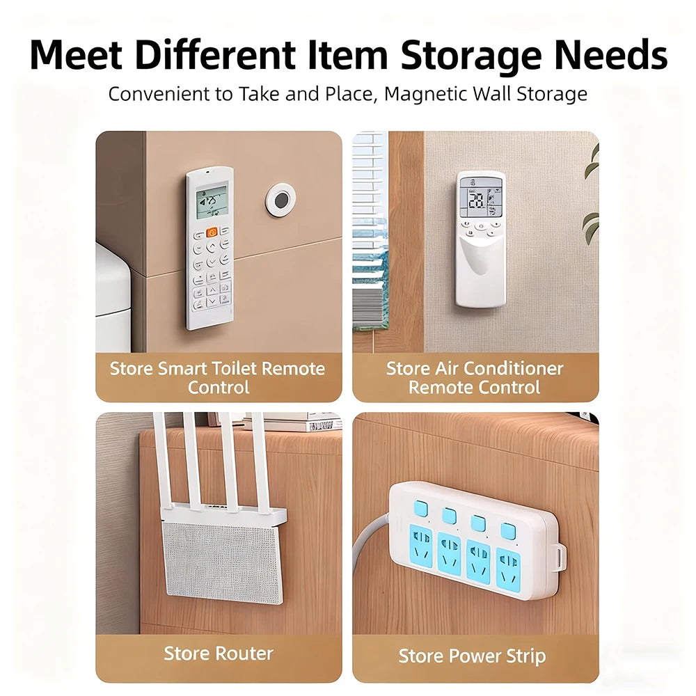 Magnetic Remote Holder Wall Mount - No Drill Remote Control Organizer