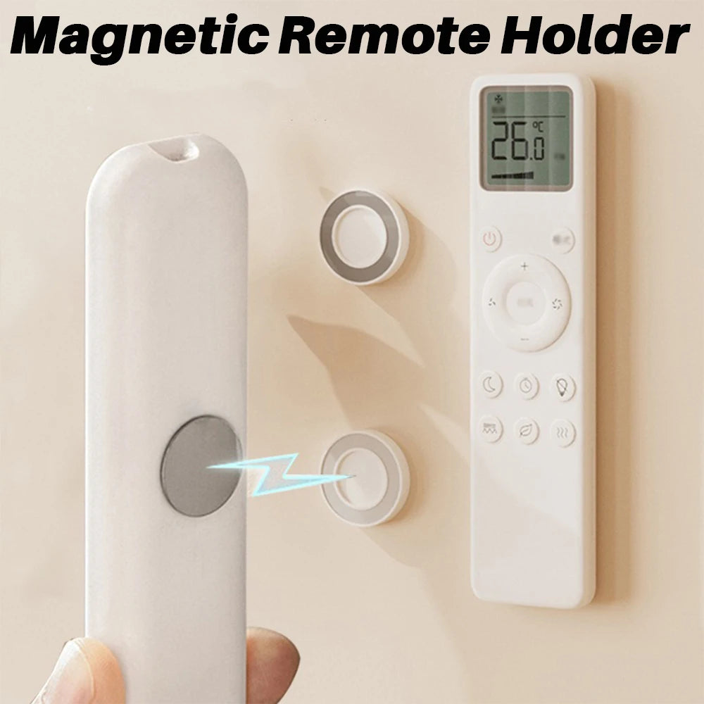 Magnetic Remote Holder Wall Mount - No Drill Remote Control Organizer
