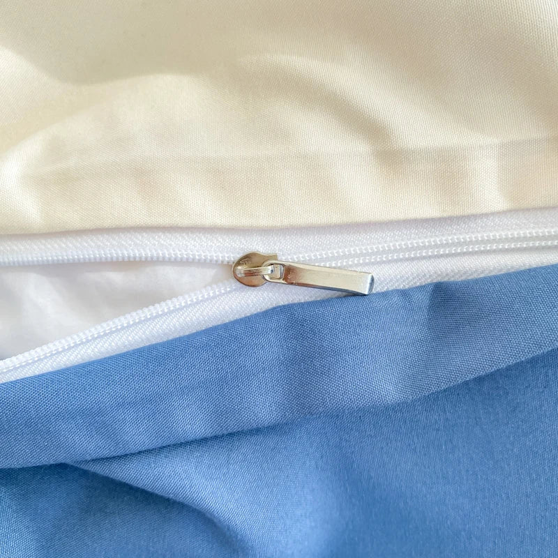 Washed Cotton Duvet Cover Set with Pillowcases - Soft Bedding Set