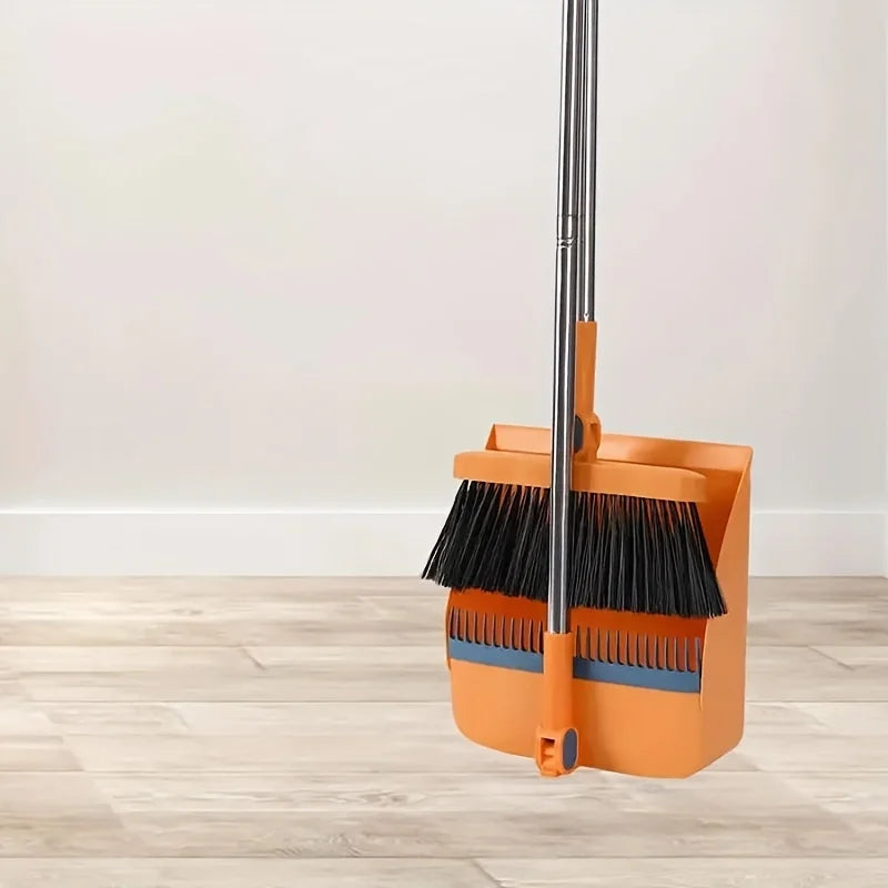 Broom and Dustpan Set with Long Handle - Household Cleaning Set
