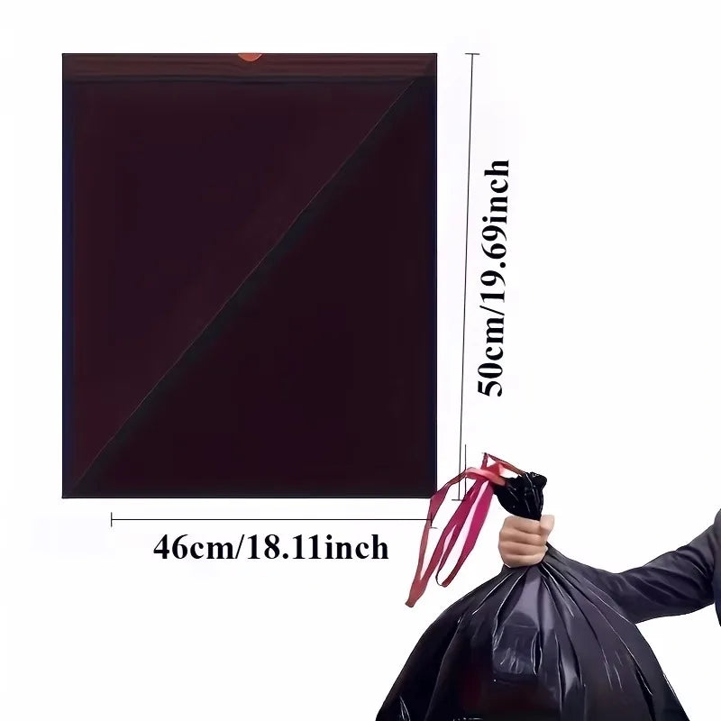 Black Drawstring Trash Bags - Leak-Proof Kitchen and Bathroom Garbage Bags